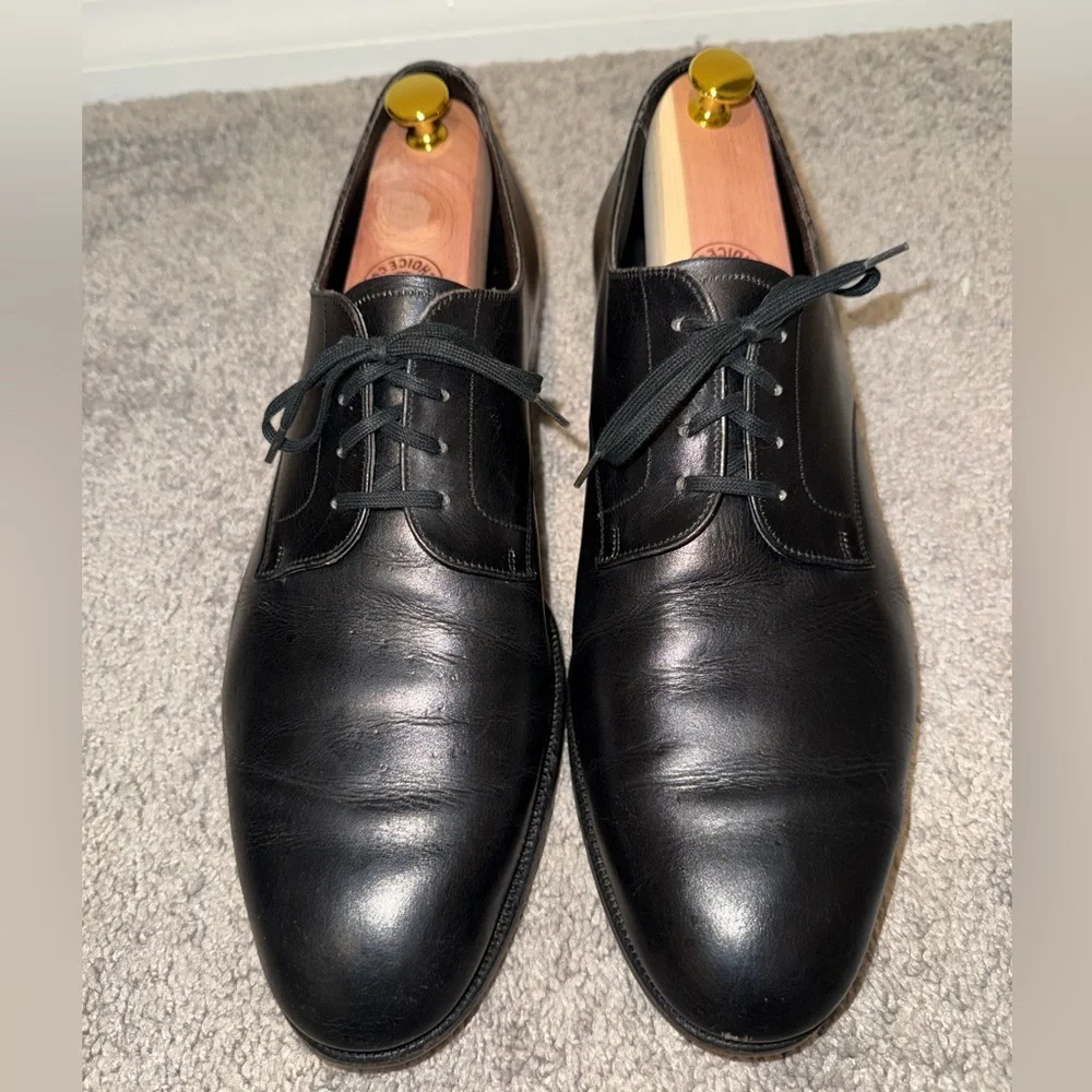 Classic Black Leather Derby Mens Brooks England Leather Blake Stitch